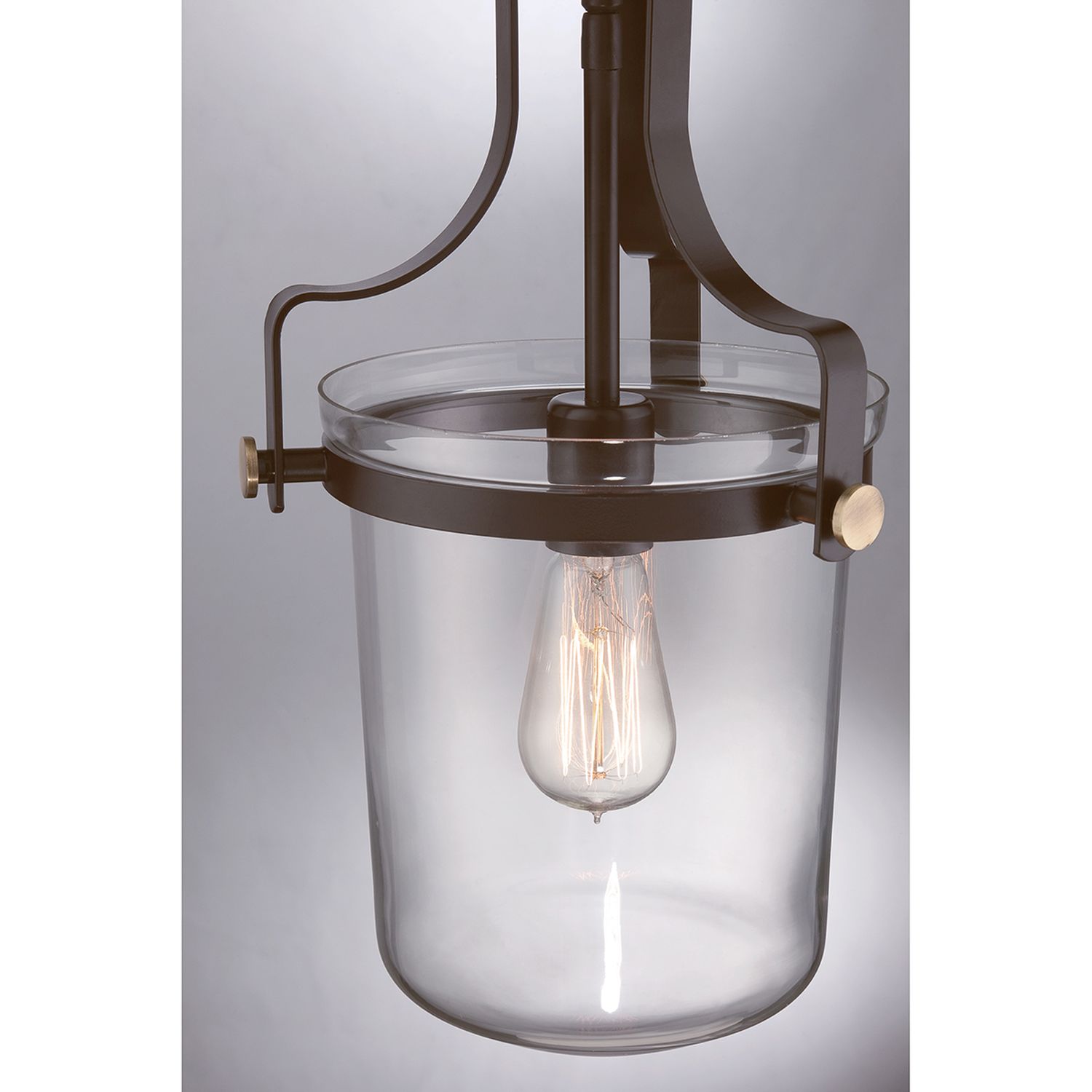 Deckenlampe Glas Metall in Klar Bronze E27 Industrial