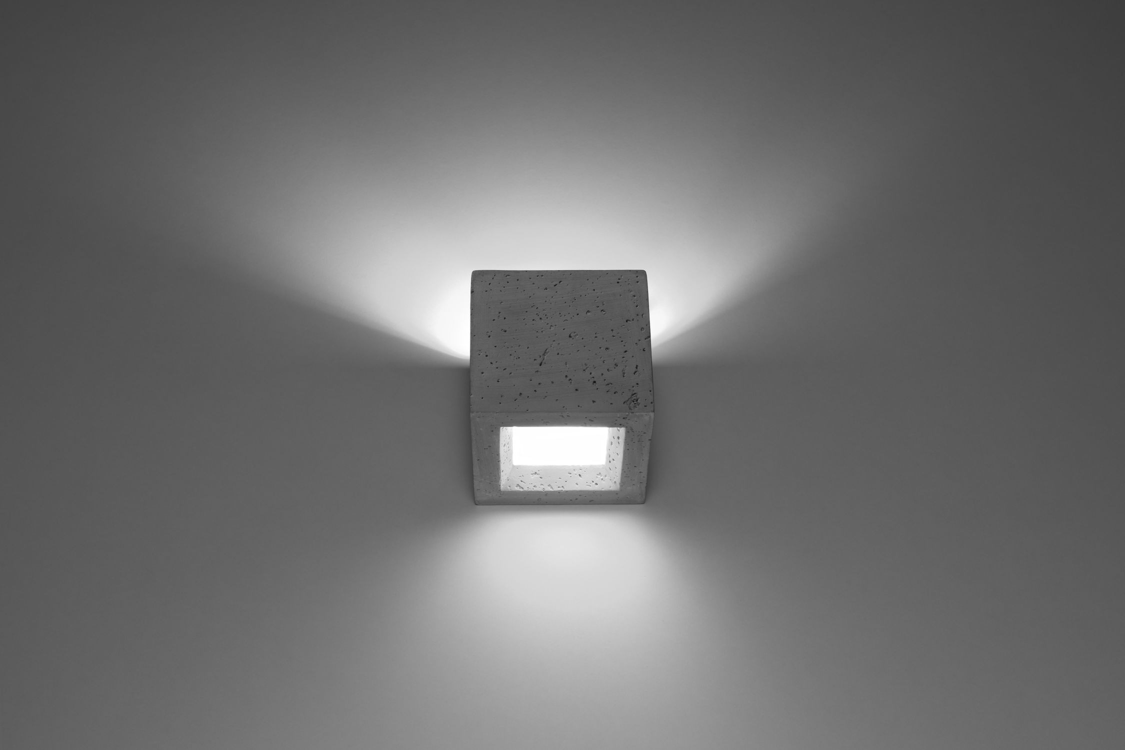 Betonlampe Wand eckig H: 12 cm klein Up Down indirekt