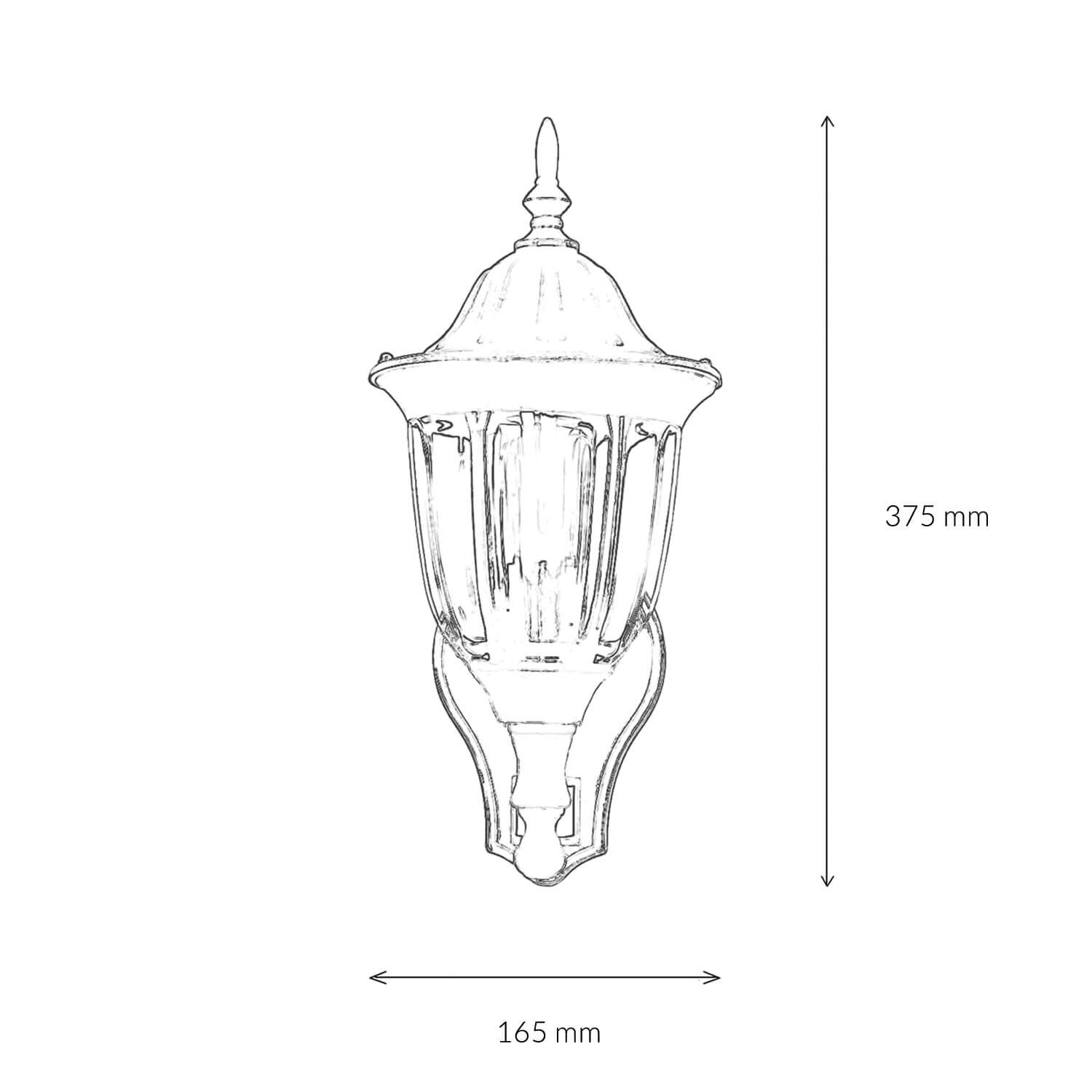 Lampe d'extérieur avec détecteur de mouvement Or antique mur MILANO