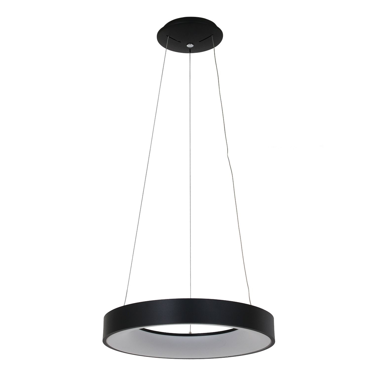 Suspension LED ronde noire Ø48 cm 2700 K confortable