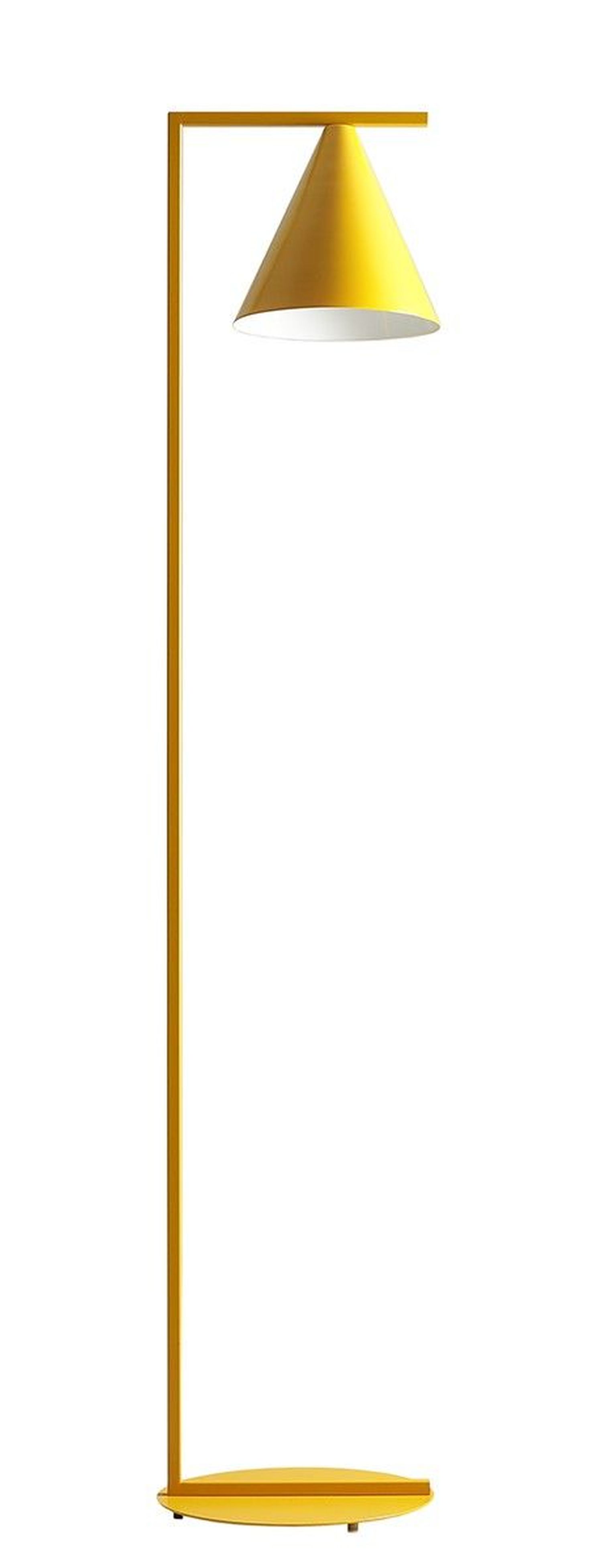 Gelbe Stehlampe Metall E27 165 cm Kegelschirm dekorativ