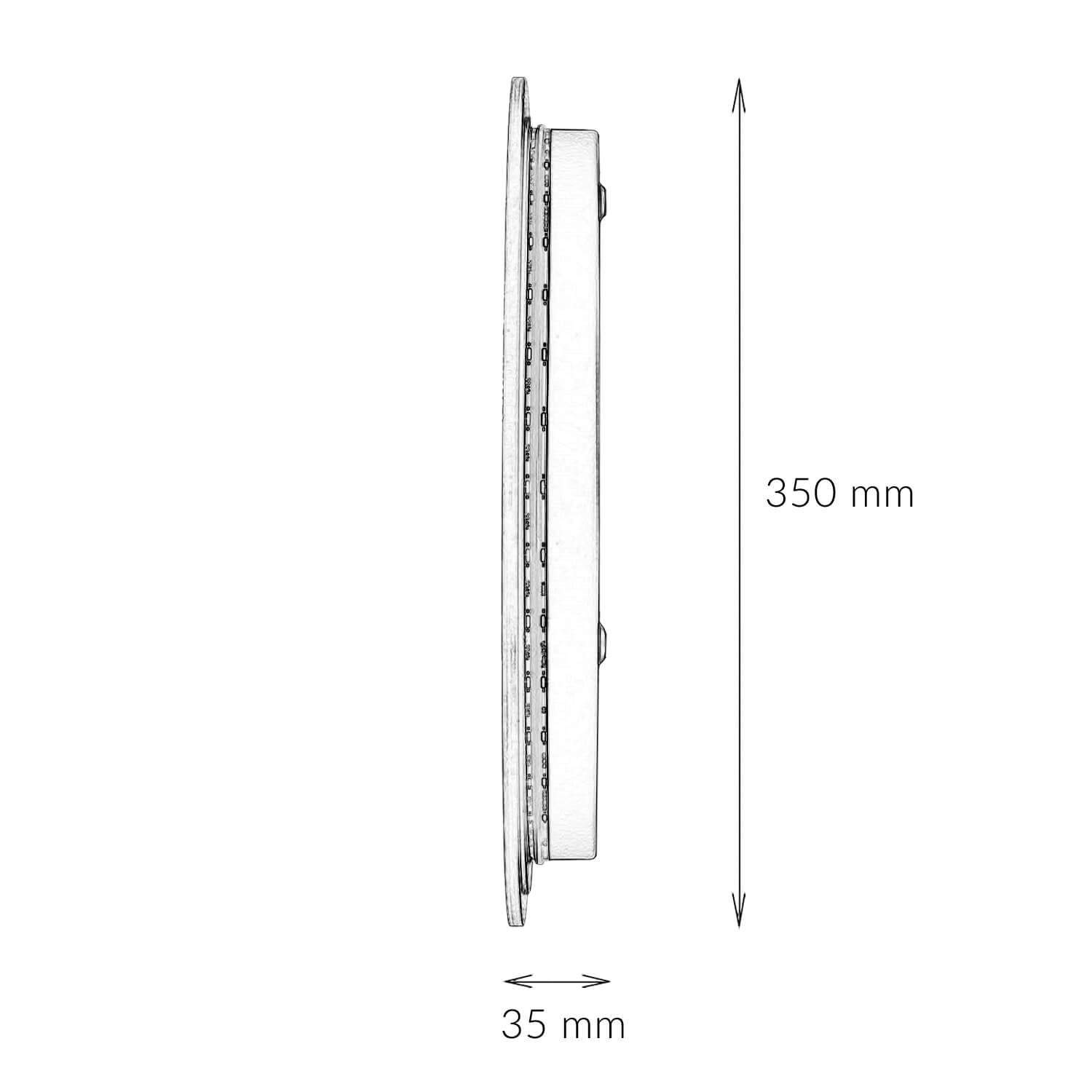 Applique LED plate Ø 35 cm en or 3000 K 160 lm bois