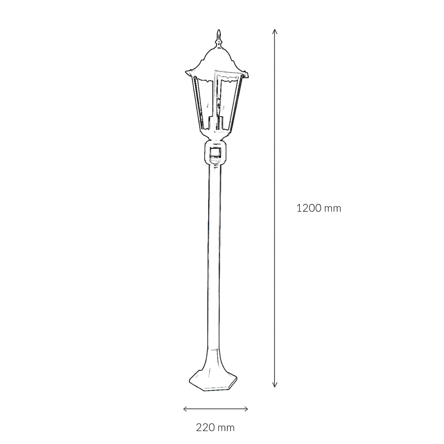 Lampe d'extérieur avec détecteur de mouvement Lampadaire BRISTOL II