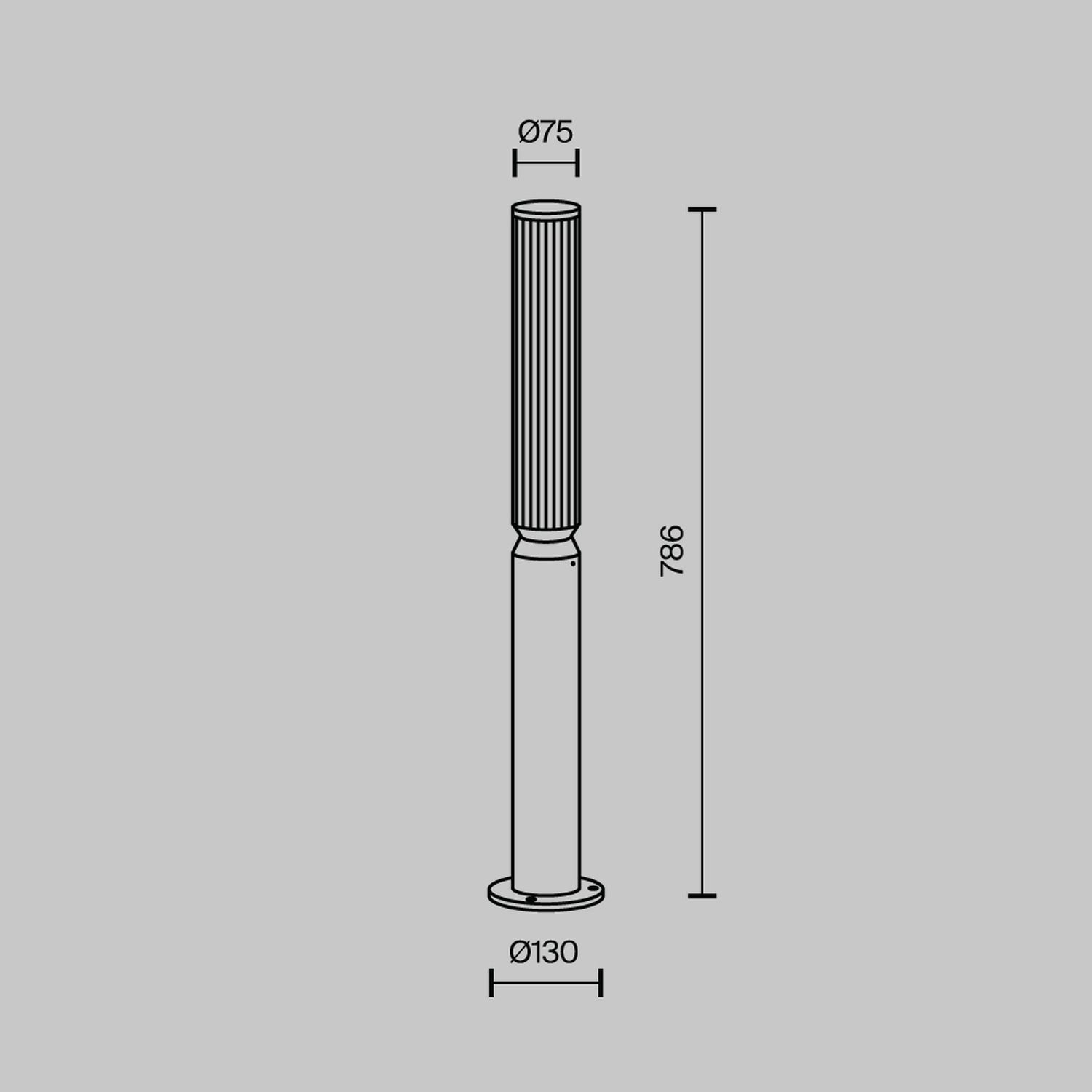 Borne d'éclairage LED aluminium verre 78,5 cm IP65 ronde