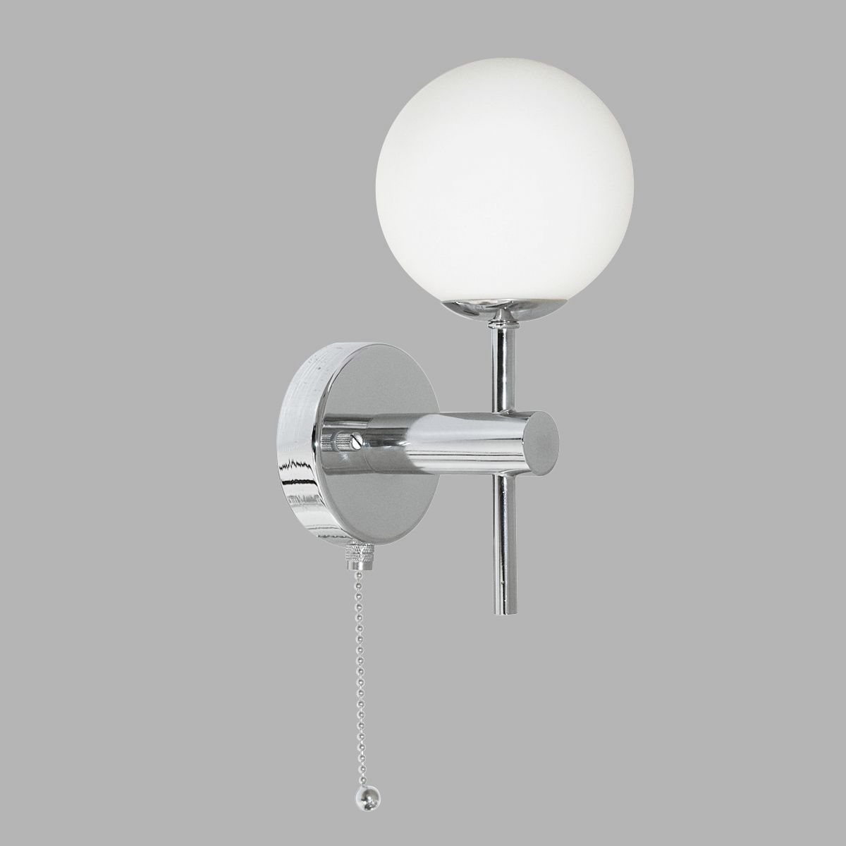 Wandlampe Bad IP44 Weiß Chrom mit Schalter H: 21 cm
