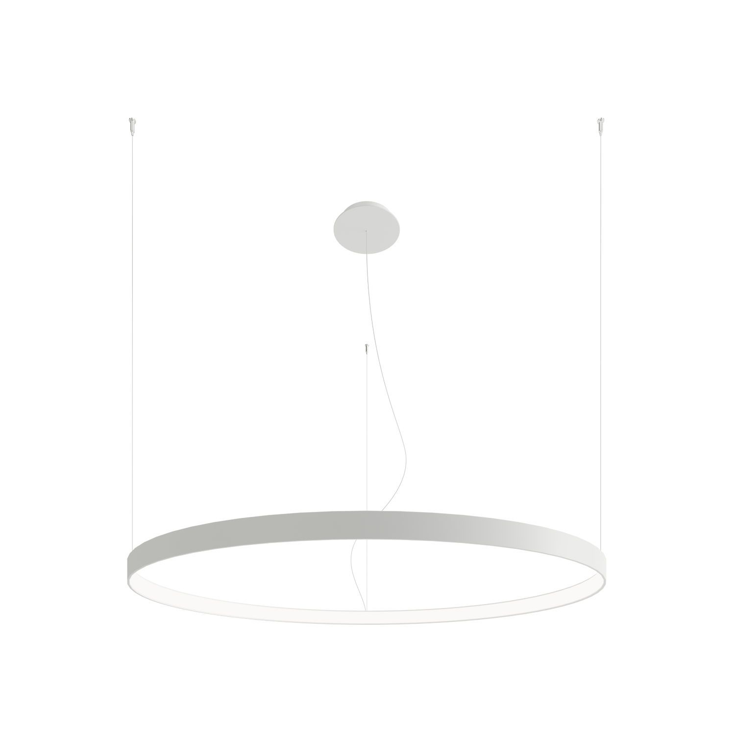 Suspension LED ronde Ø 110 cm Blanc Métal Anneau