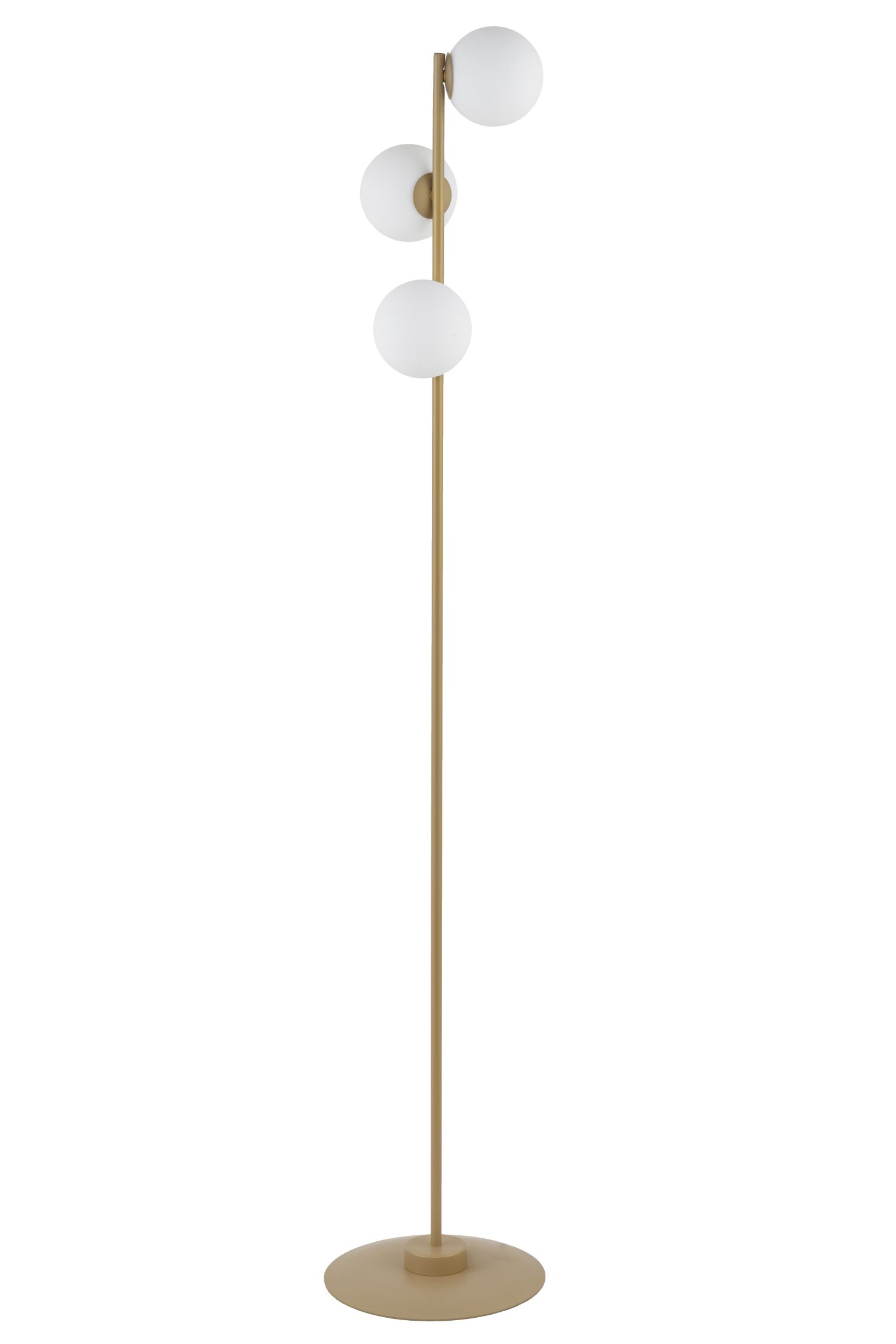 Moderne Stehlampe Gold Metall Glas Kugel G9 160 cm hoch