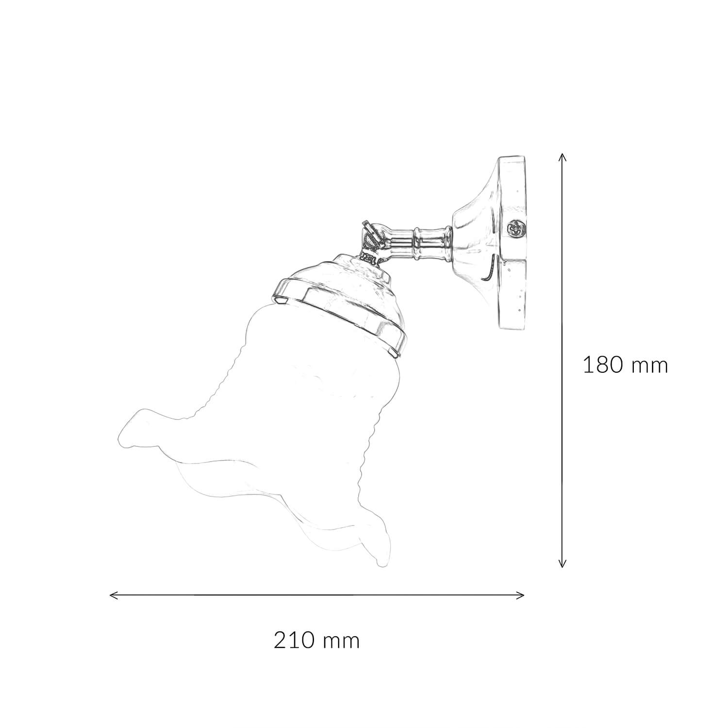 Spot Lampe murale laiton verre ajustable E14 en argent