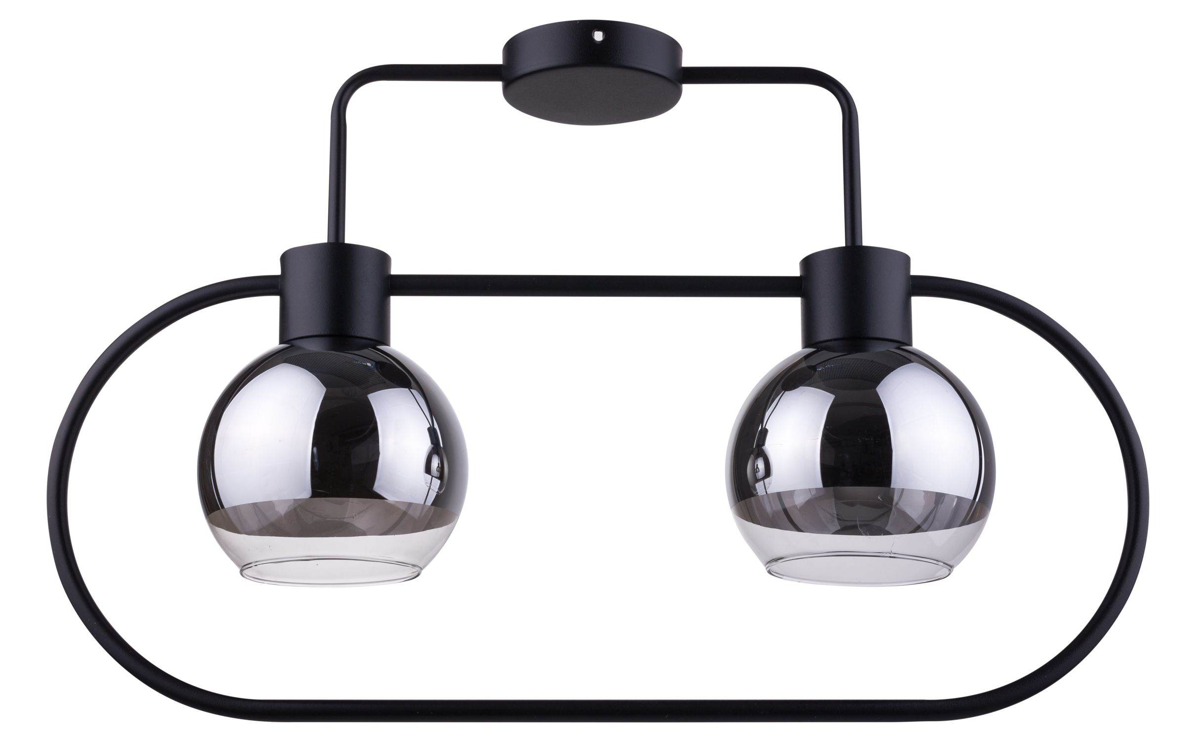 Schwarze Deckenlampe Silber Metall Glas E27 stylisch