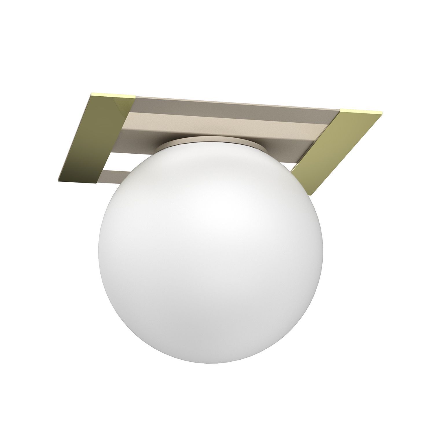 Deckenlampe Glas Metall in Beige Gold B:22 cm E27 Kugel