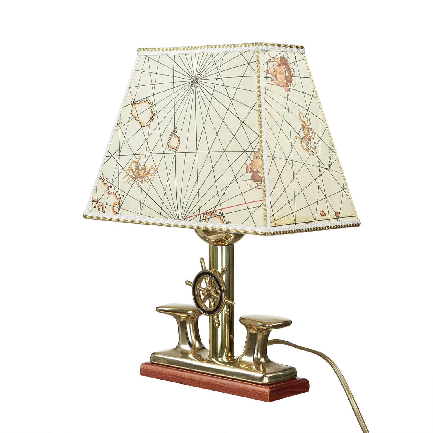 Lampe de table massive en laiton design maritime H:33cm