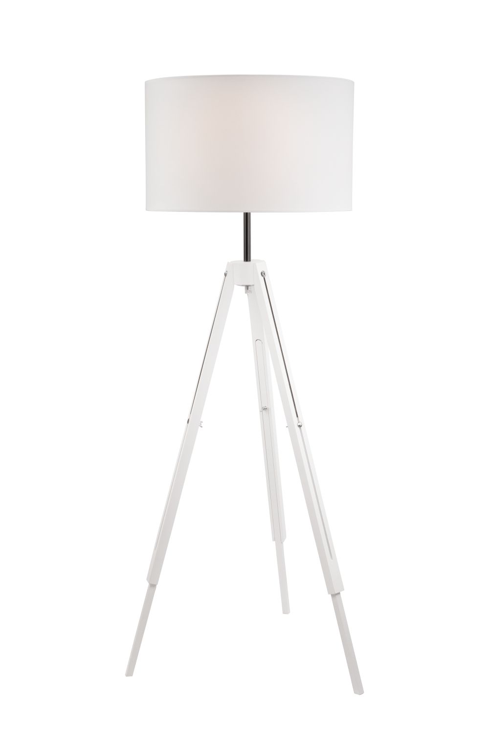 Dreibein Stehlampe Holz Weiß 110cm Wohnzimmer