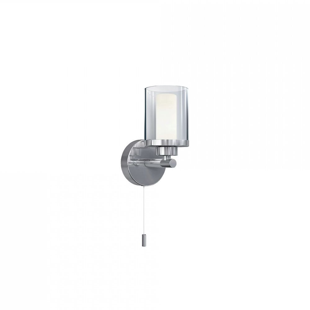 Kleine Wandlampe mit Schalter Glasschirm IP44 H:17cm