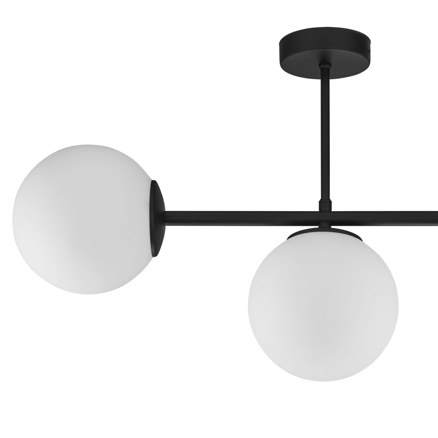 Deckenlampe 3-flammig Schwarz Weiß Glas Metall