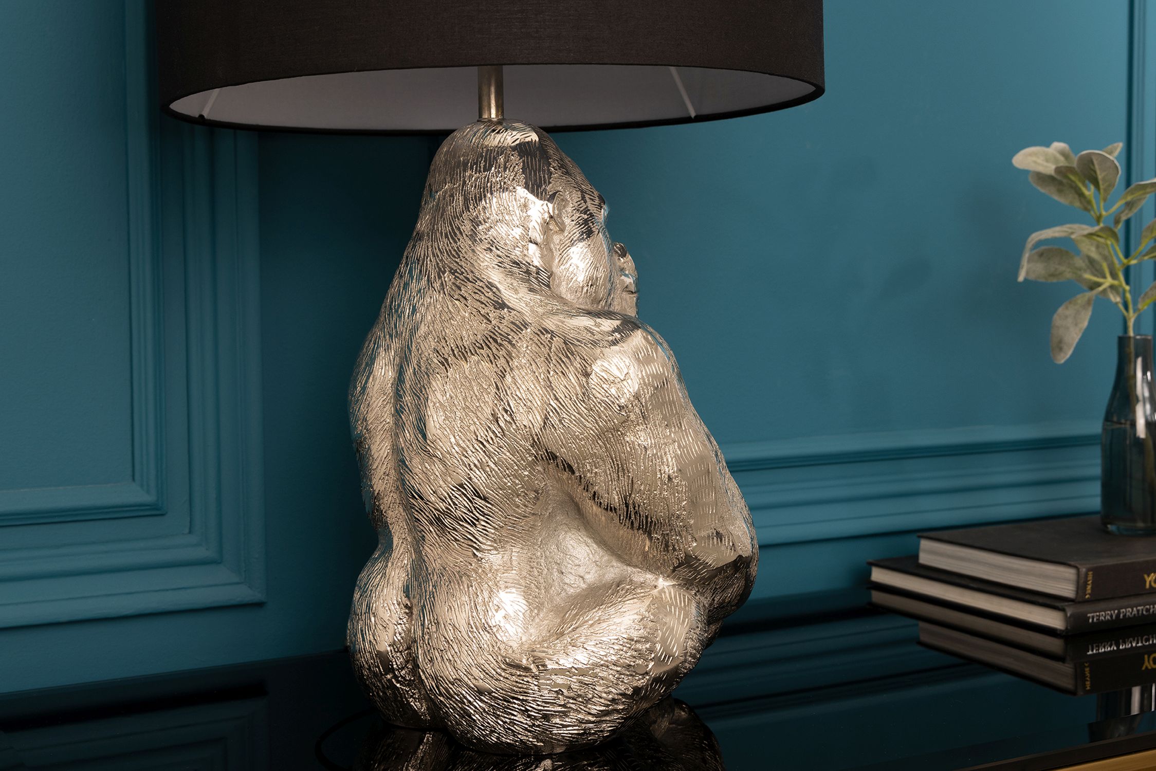 Lampe de chevet tissu métal Gorilla E27 60 cm