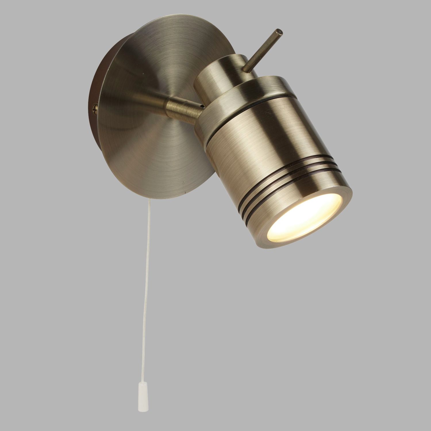 Wandlampe Schalter in Messing Antik IP44 GU10 Ø 10 cm Bad