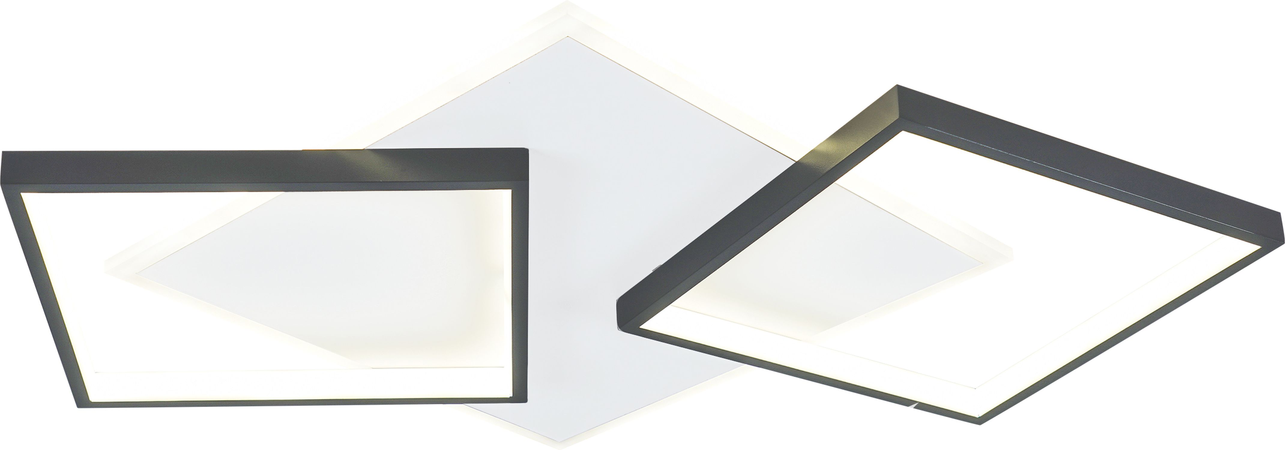 Plafonnier LED Noir Blanc L : 68 cm 4000 K clair Métal