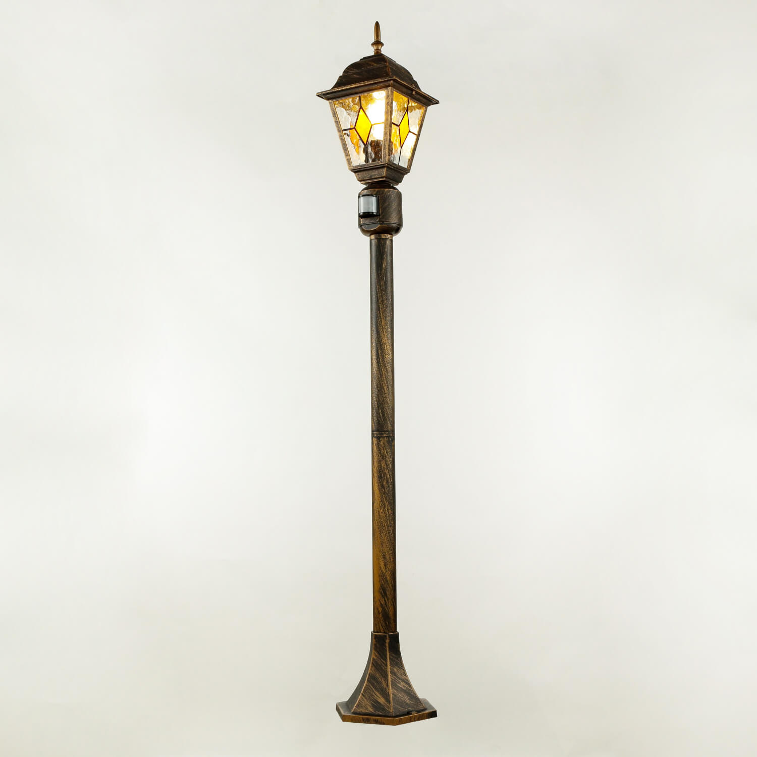 Lampe d'allée extérieure Rustique 112 cm Noir Cuivre