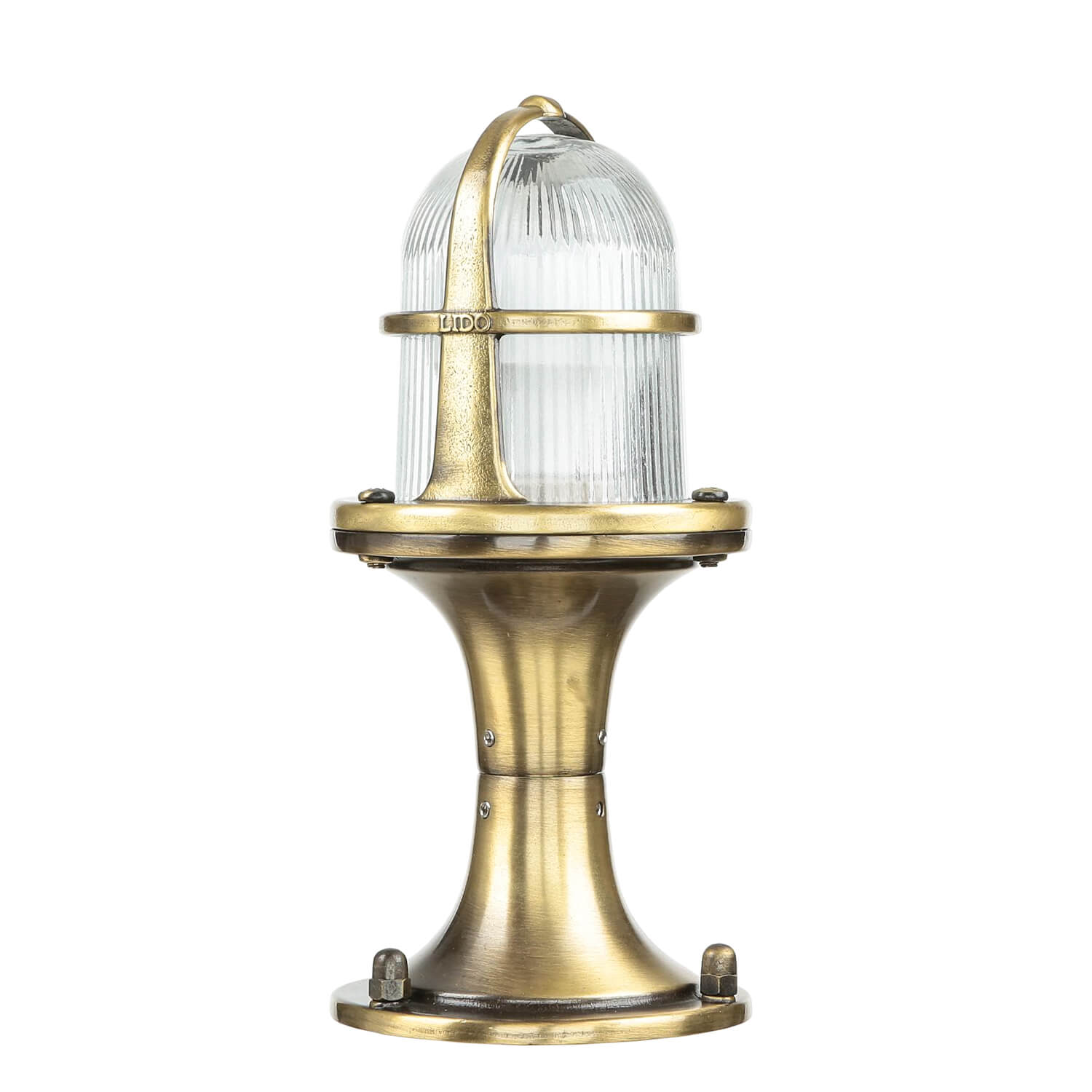 Lampe de chemin petite 25 cm IP64 E27 laiton véritable verre