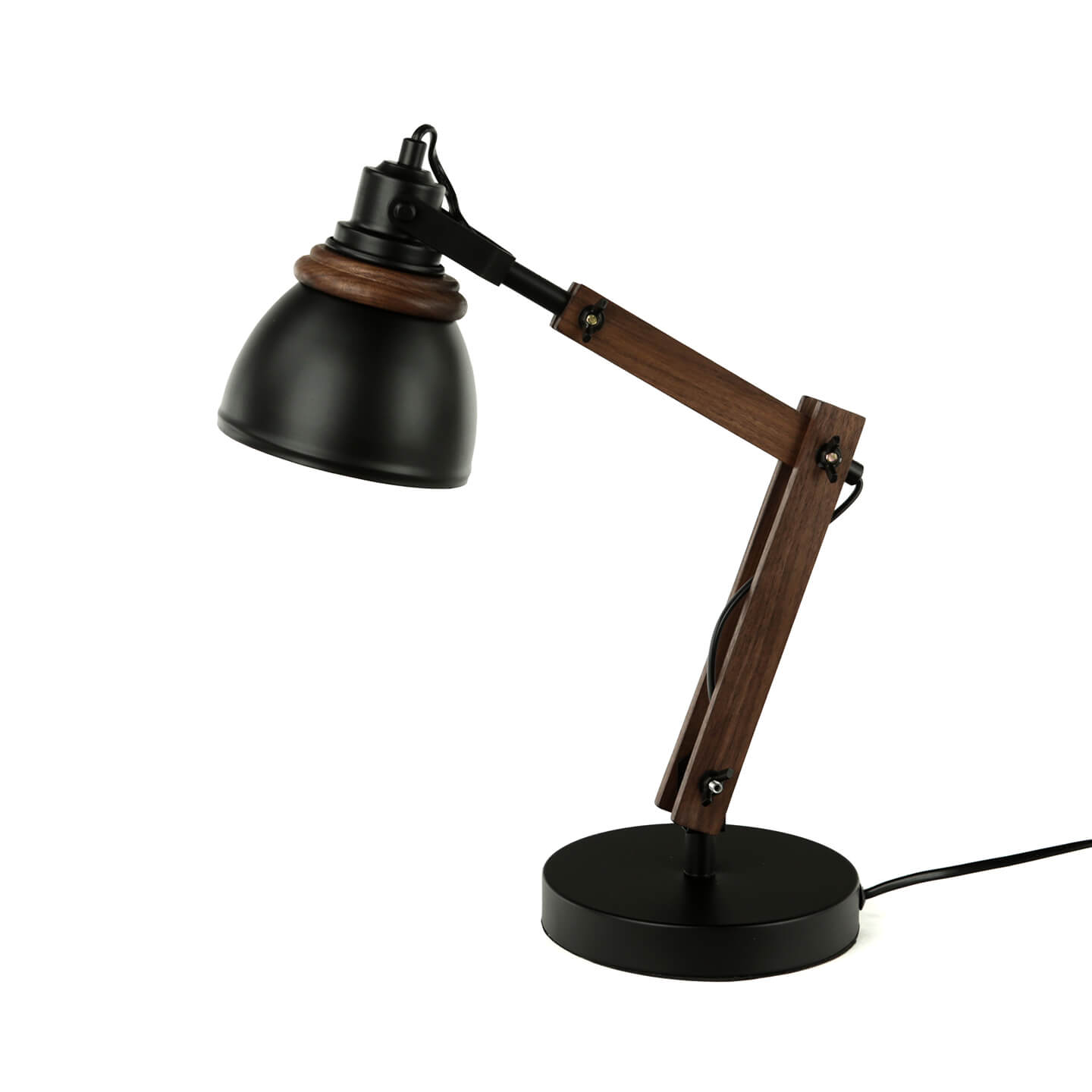 Verstellbare Schreibtischlampe Retro Metall Holz E14