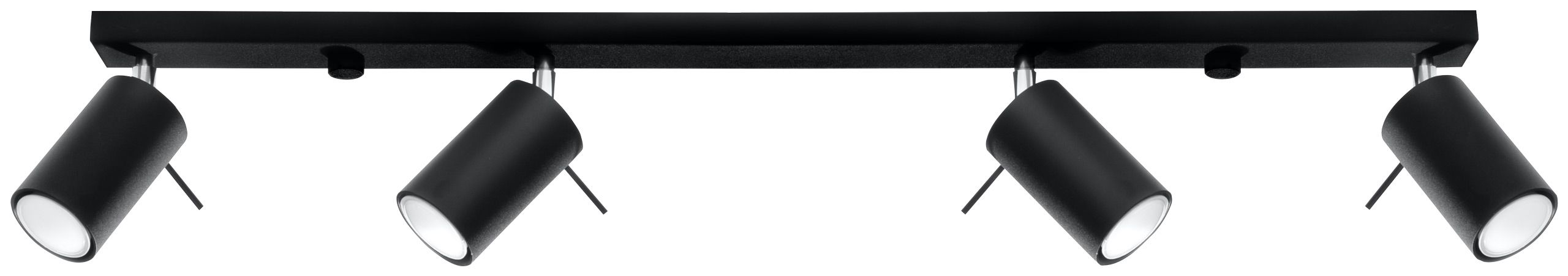 Deckenstrahler 4-flammig GU10 80 cm lang Schwarz Metall