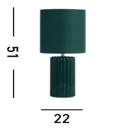 Lampe de table tissu céramique E14 51 cm vert olive