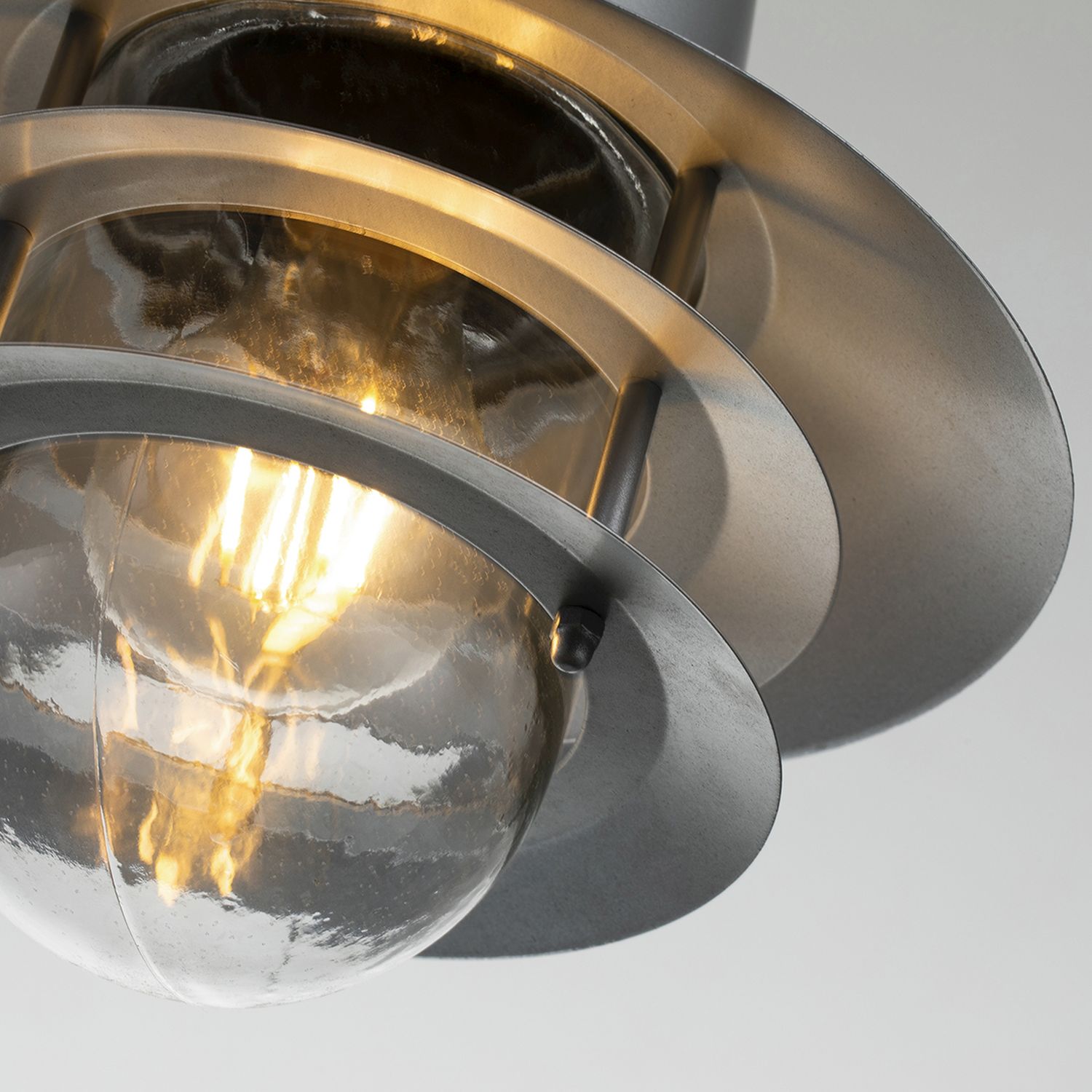 Außenlampe Edelstahl E27 IP44 in Silber Maritim