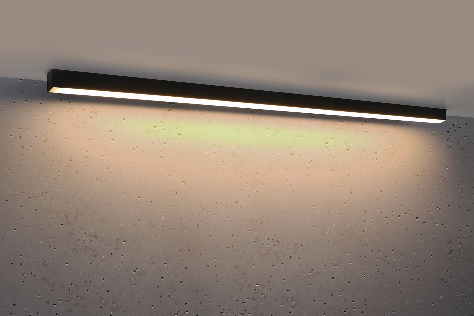 LED Deckenlampe Metall 150 cm lang flach Schwarz