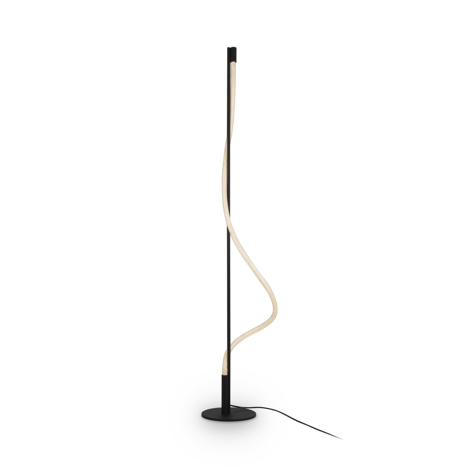 Lampadaire LED aluminium hauteur 150 cm noir blanc YARA