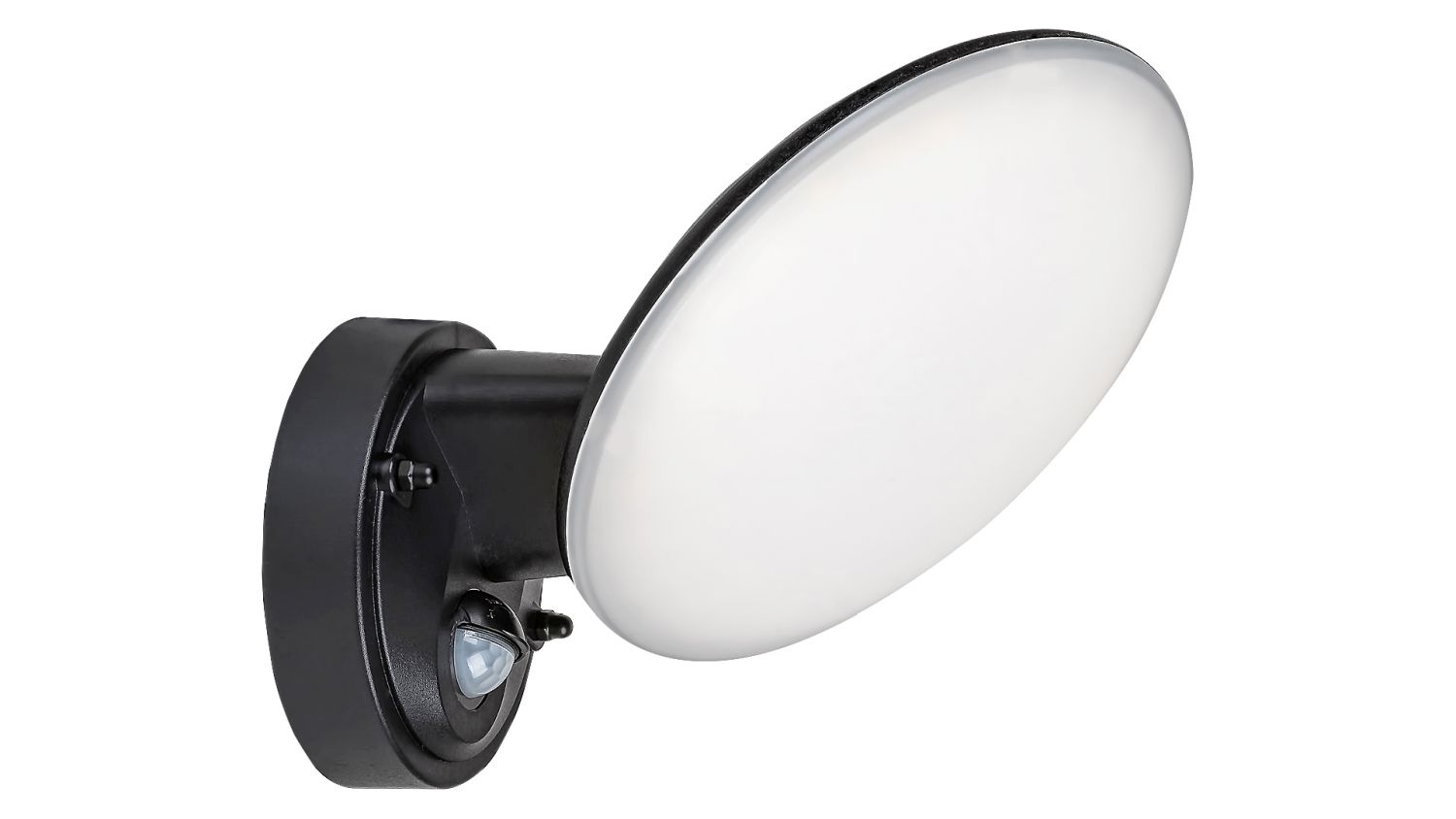 Runde LED Wandlampe mit Sensor Schwarz IP54 Außen