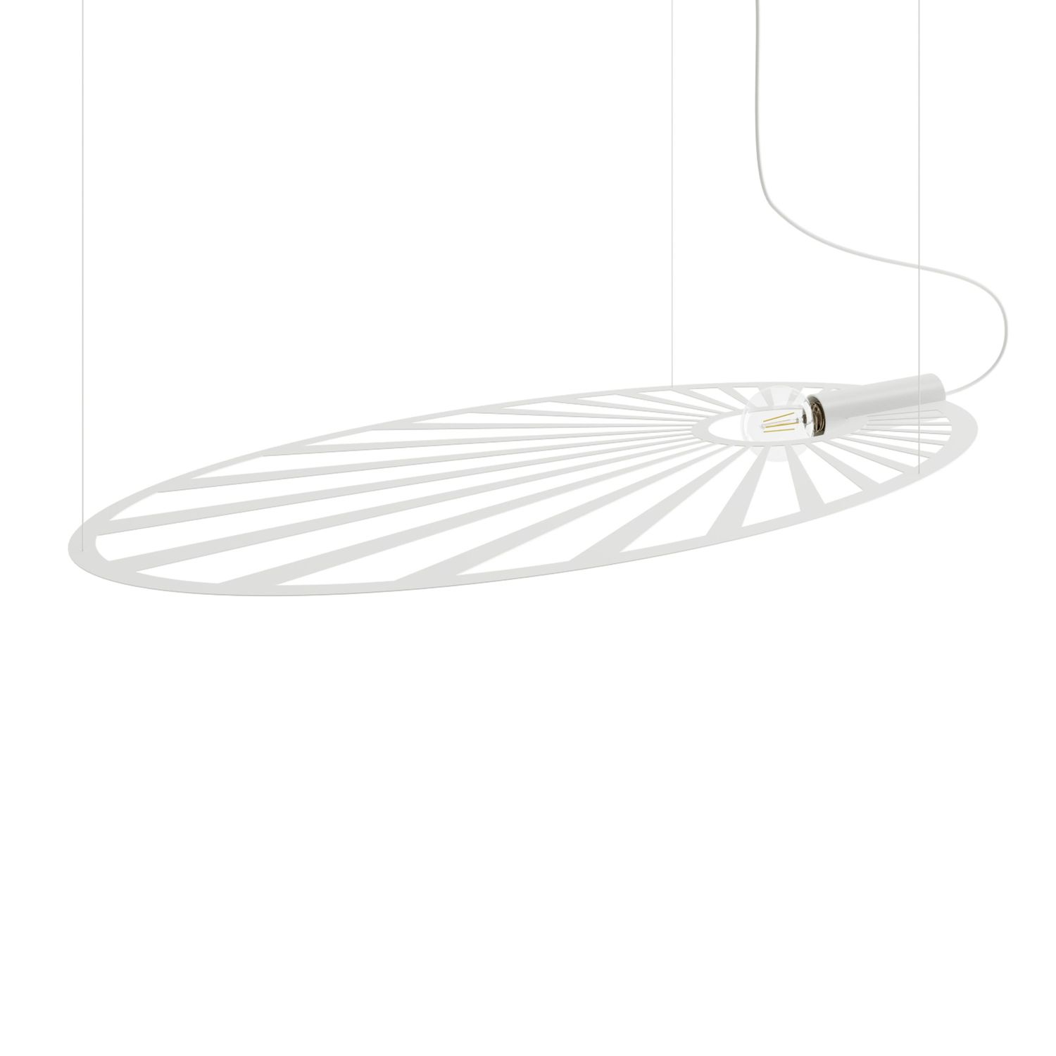 Hängelampe Weiß 110 cm lang oval Modern Design Metall E27