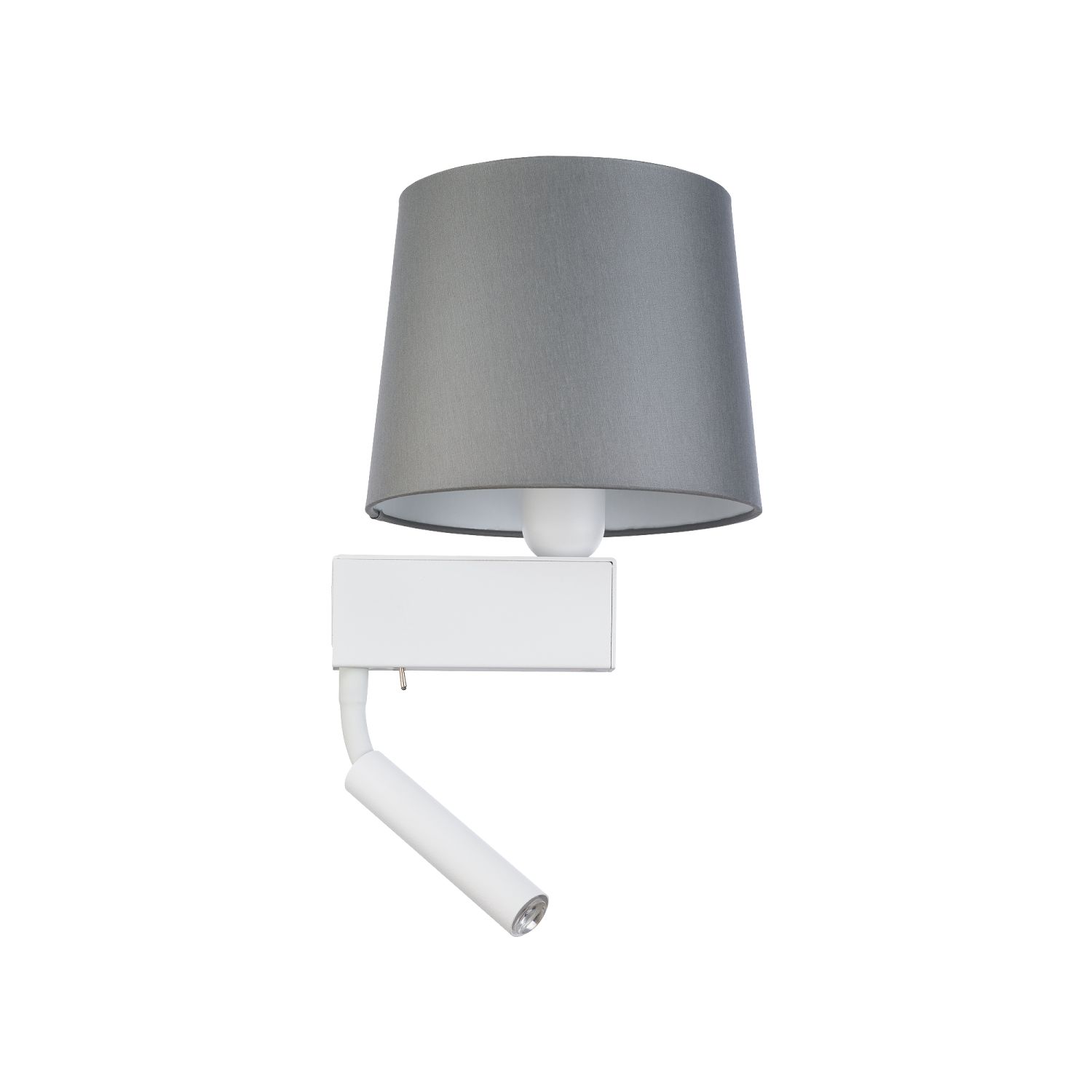Wohnliche Wandlampe Grau Weiß mit Leselampe E27 + G9