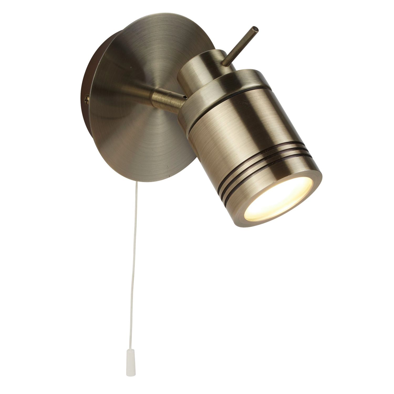 Wandlampe Schalter in Messing Antik IP44 GU10 Ø 10 cm Bad