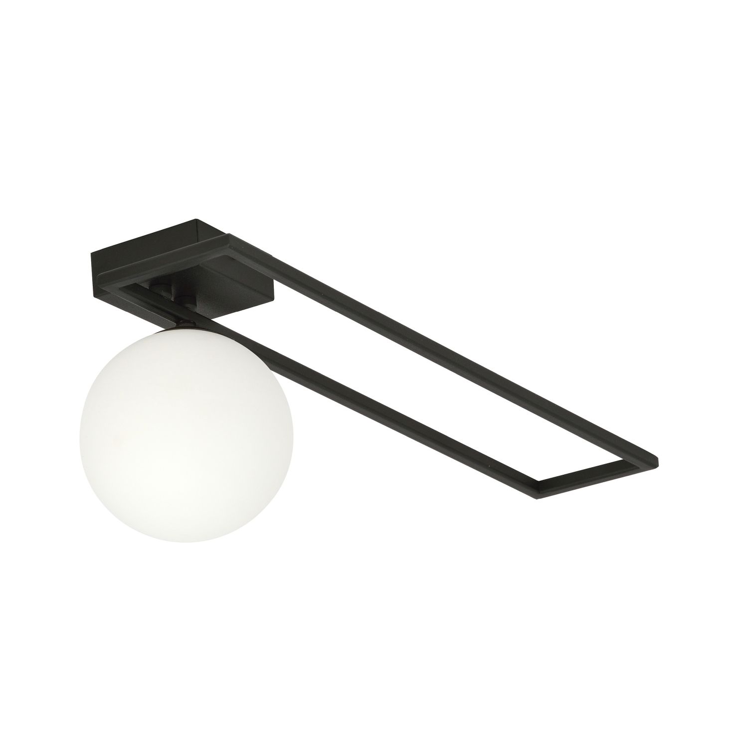 Deckenlampe Schwarz Weiß E14 50 cm Kugelschirm Glas Metall