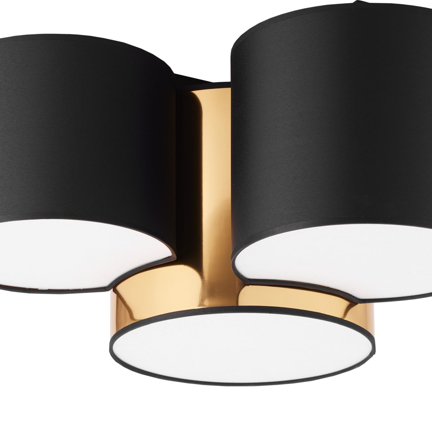 Deckenlampe Stoff Schwarz Gold blendarm E27 Wohnzimmer