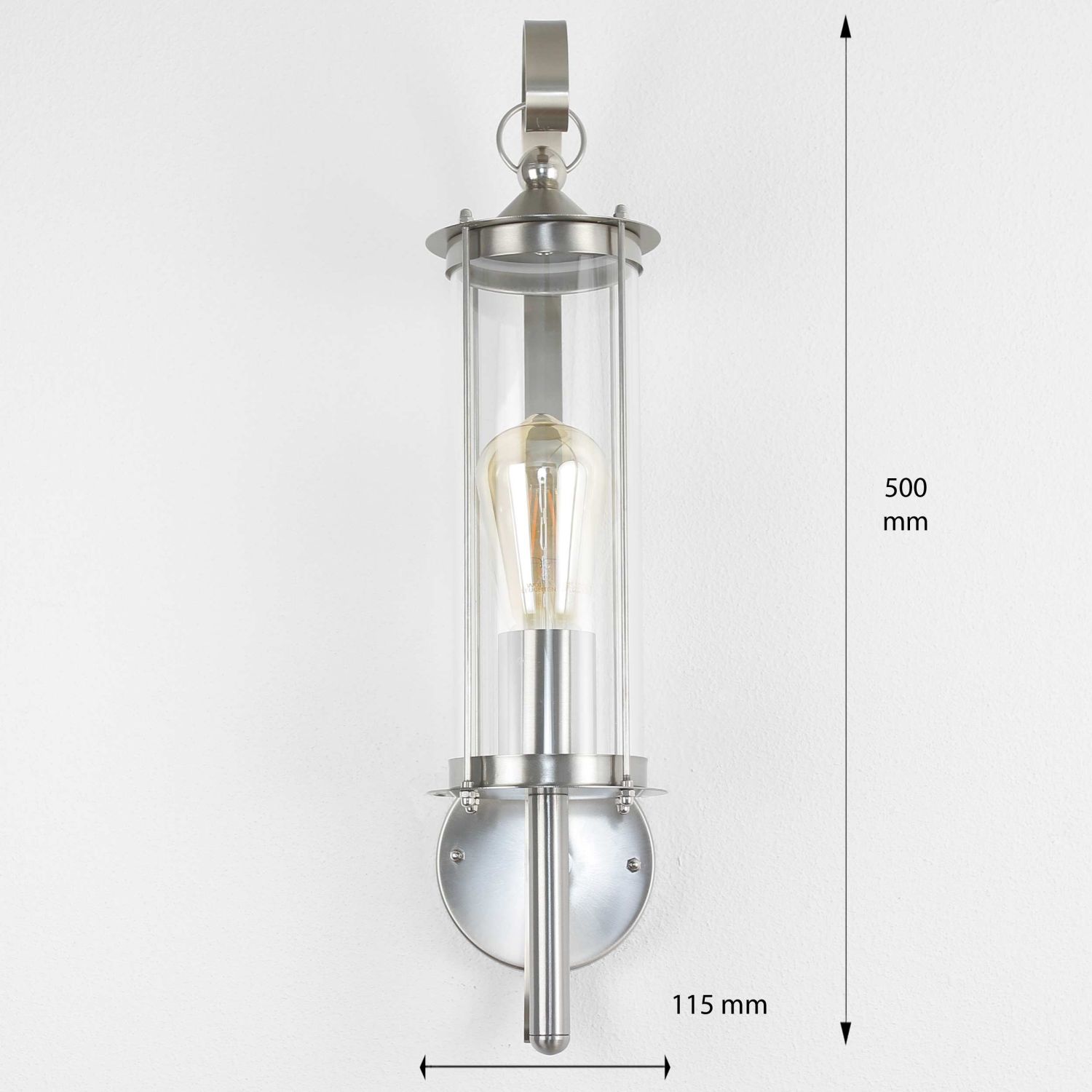 Lanterne en acier inoxydable pour le mur Lampe d'extérieur