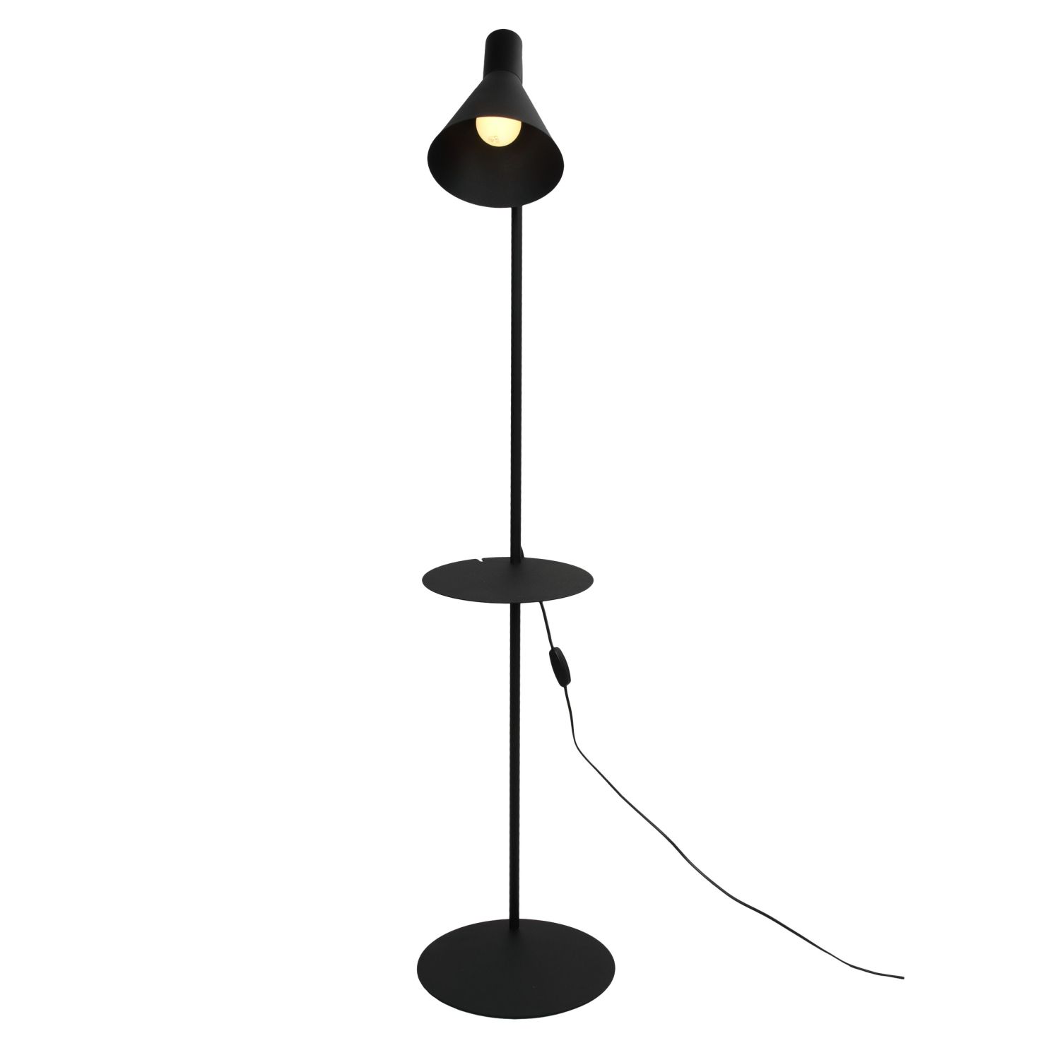 Lampadaire avec support E27 abat-jour réglable noir 138 cm