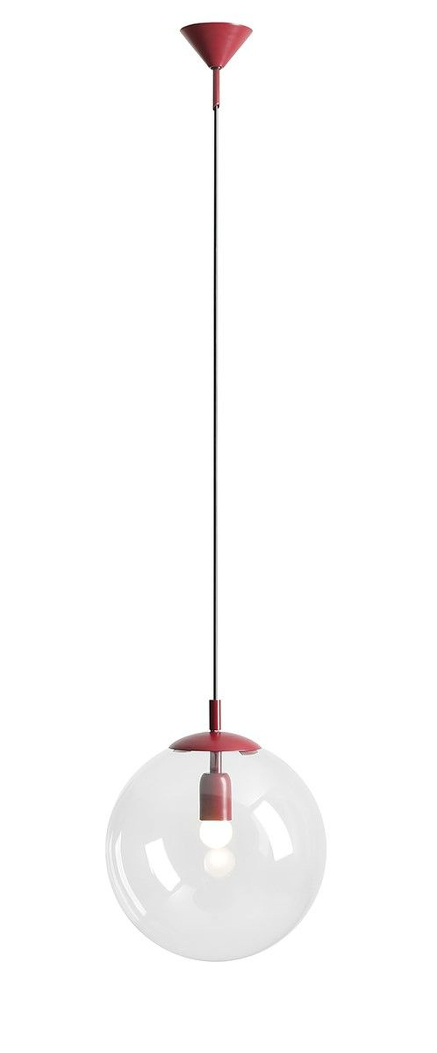 Rote Pendelleuchte Glas Kugel rund Ø30 cm E27 dekorativ