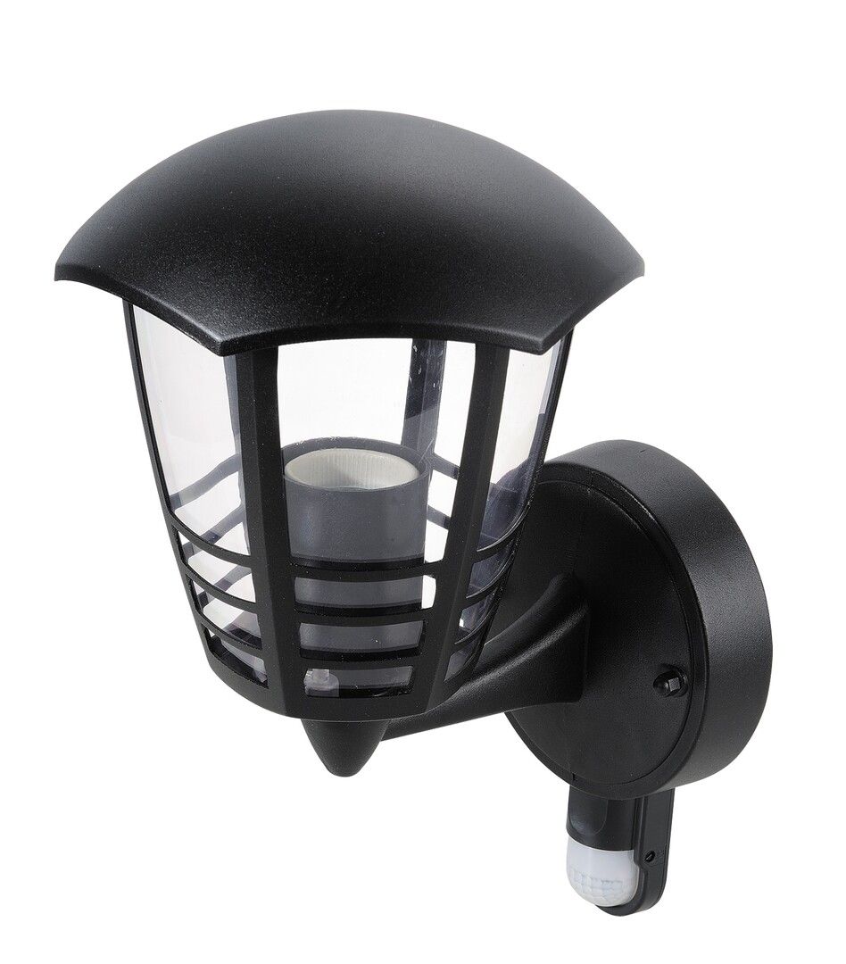 Wandlampe Außen mit Bewegungsmelder IP44 E27 Schwarz