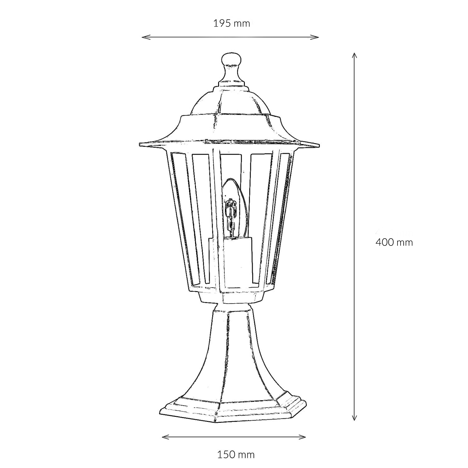 Lampe d'allée Anthracite Rustique E27 Aluminium PAIRS