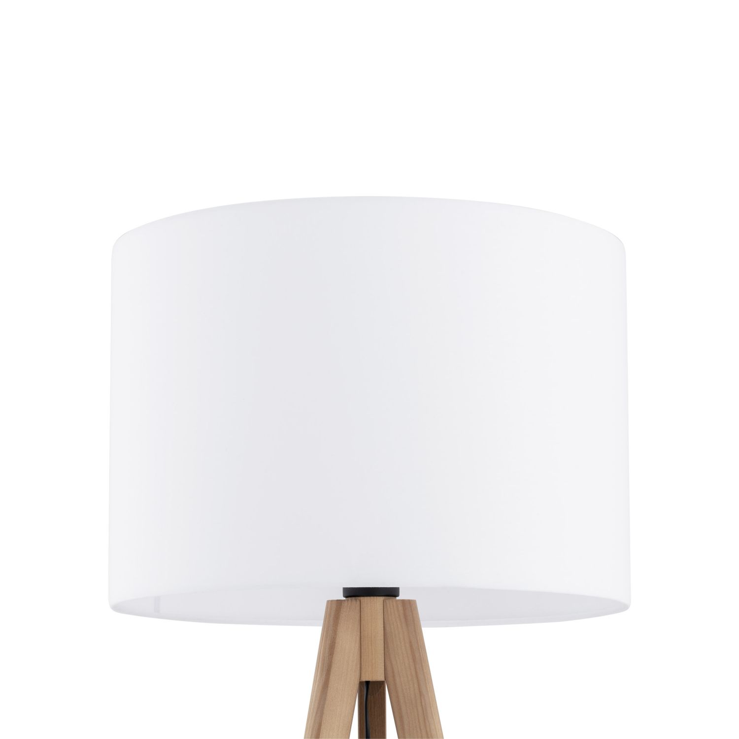 Lampadaire petit 145 cm trépied E27 tissu bois salon