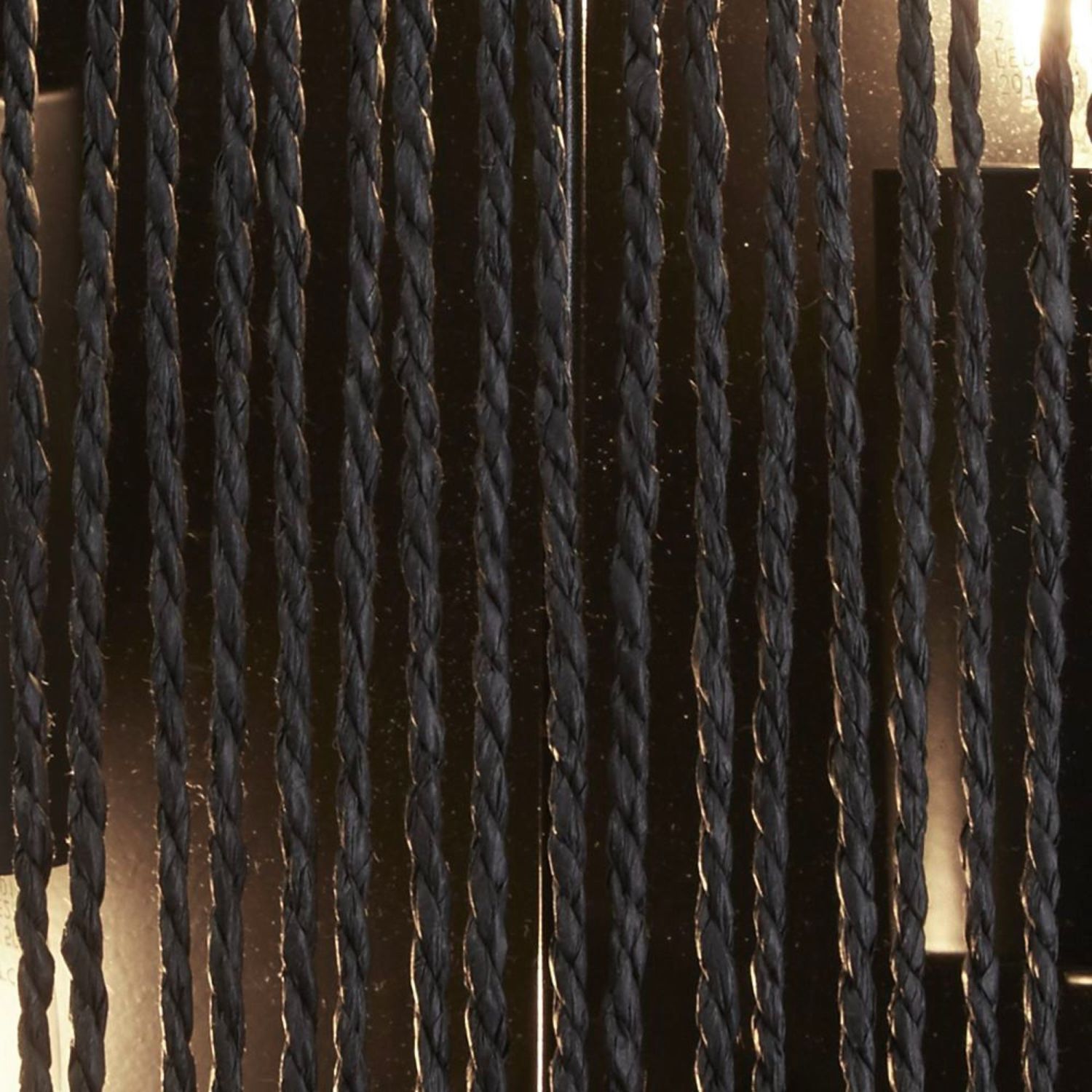 Wandleuchte Schwarz 2-flammig E27 Seil Schirm H: 30,5 cm