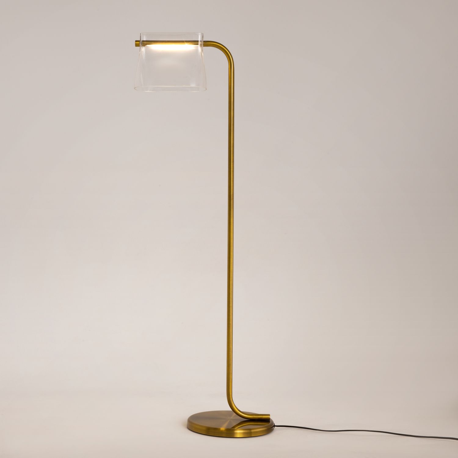 Lampadaire LED verre métal lumière blanc chaud 3000 K