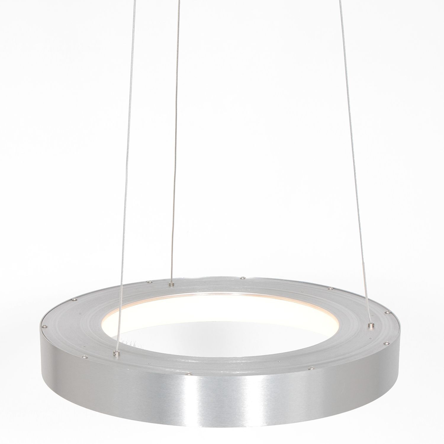 Lampe LED ronde à suspendre en argent Ø48 cm 2700 K confortable