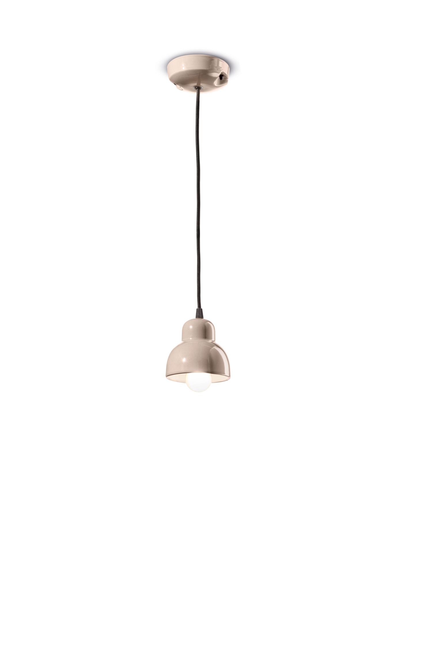 Lampe à suspendre céramique E14 Ø 11 cm H : max. 132 cm Gris sable