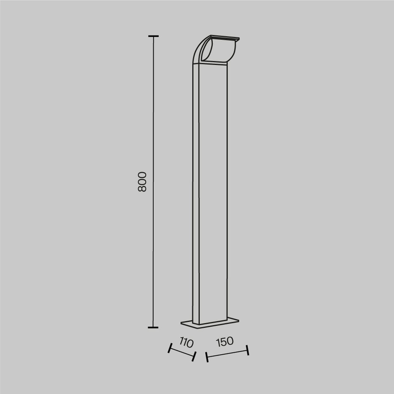 LED Außenlampe Aluminium 80 cm hoch IP65 Graphit 450 lm