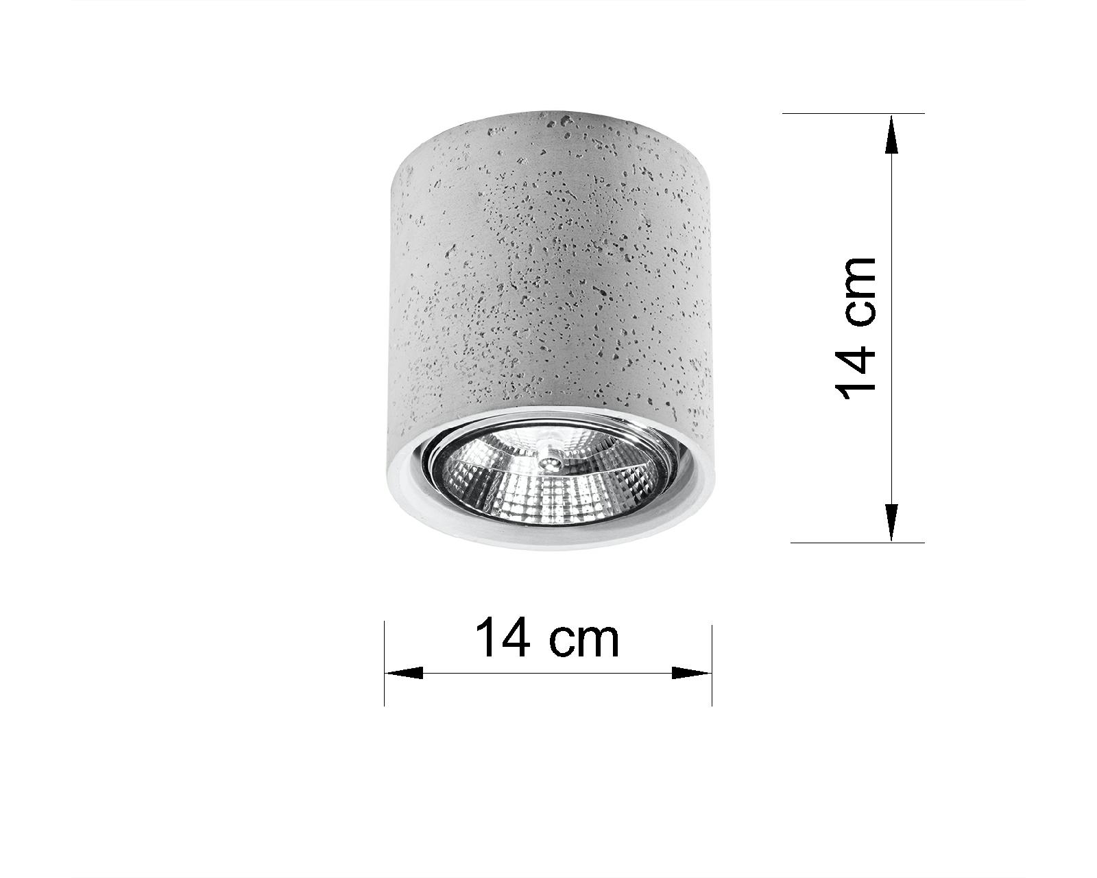 Beton Deckenlampe ADRIANA Ø14cm GU10 kompakt klein