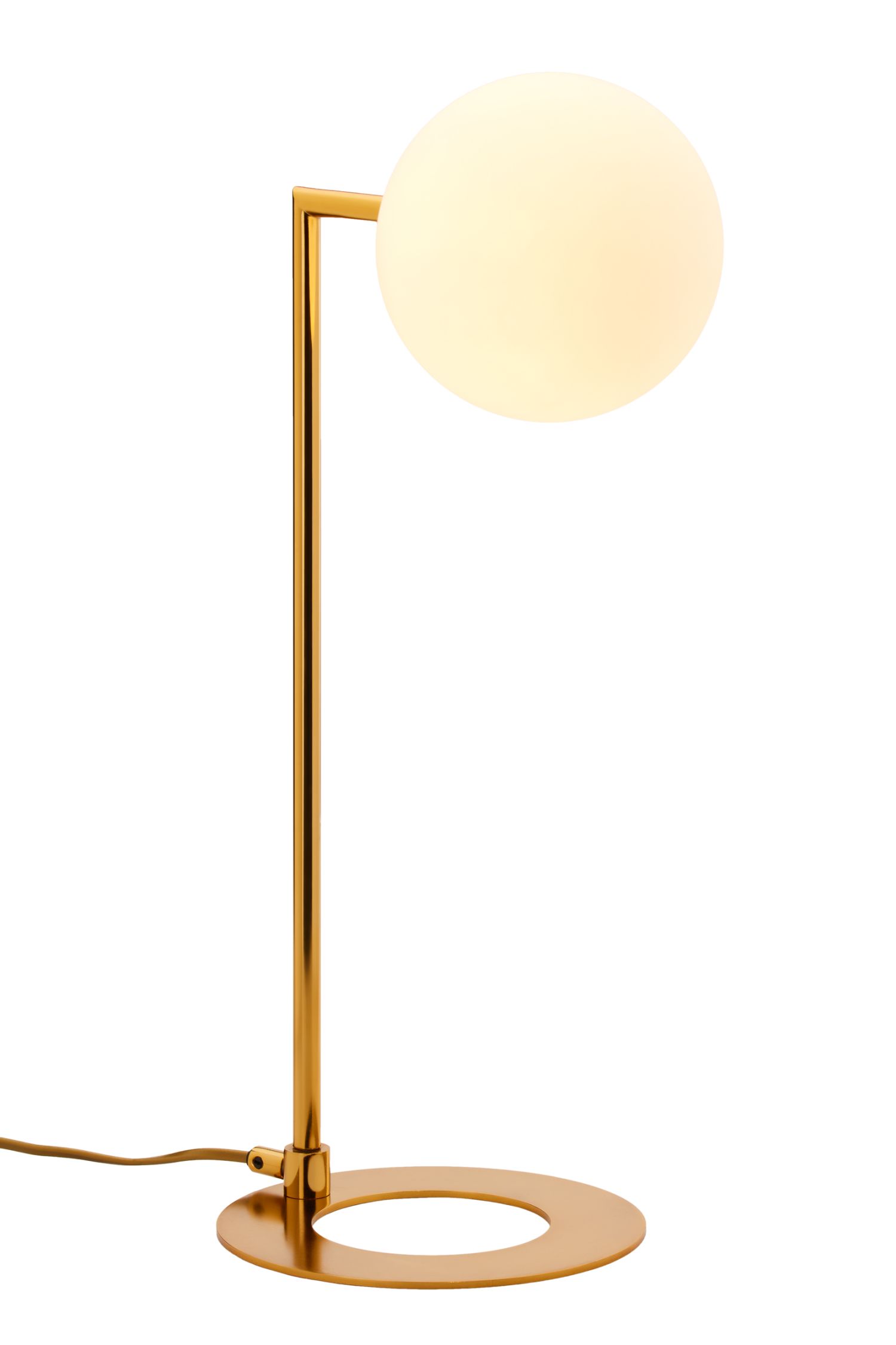 Nachttischlampe in Gold Messing Glas Kugel G9 50 cm