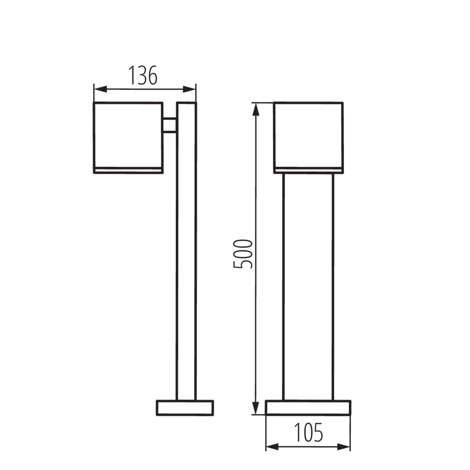 Lampe d'extérieur Anthracite Aluminium 50 cm Jardin loin