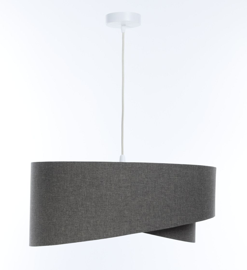 Pendelleuchte Grau E27 rund Ø 60 cm Stoff Modern verstellbar